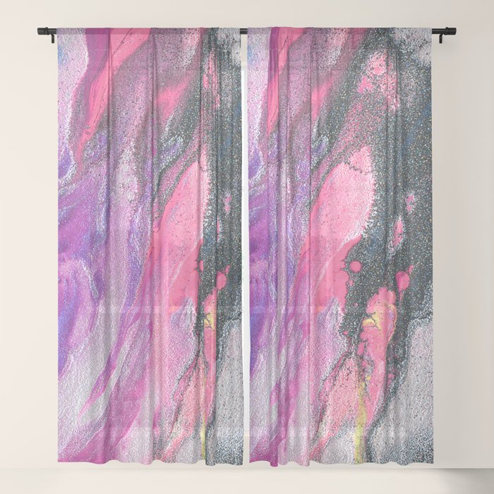 Bursting with Cosmic Joy Abstract Painting Window Curtain Gallery Image 21