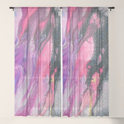 Bursting with Cosmic Joy Abstract Painting Window Curtain Gallery Image 21