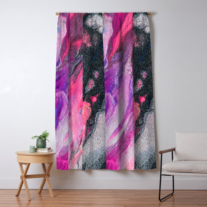 Bursting with Cosmic Joy Abstract Painting Window Curtain Gallery Image 1