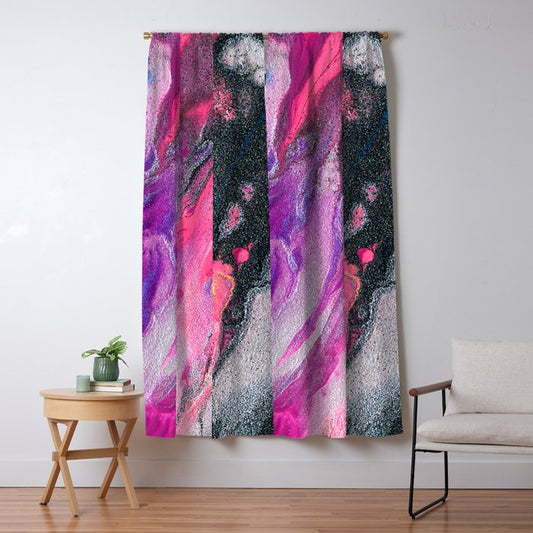 Bursting with Cosmic Joy Abstract Painting Window Curtain Gallery Image 1