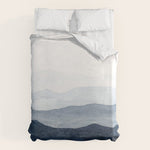 Indigo Abstract Watercolor Mountains Duvet Cover Gallery Image 1