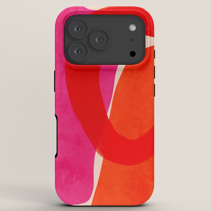 relations IV - pink shapes minimal painting iPhone Case Gallery Image 7
