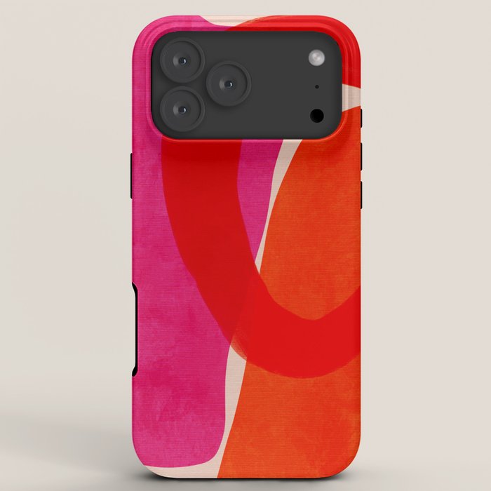relations IV - pink shapes minimal painting iPhone Case Gallery Image 8