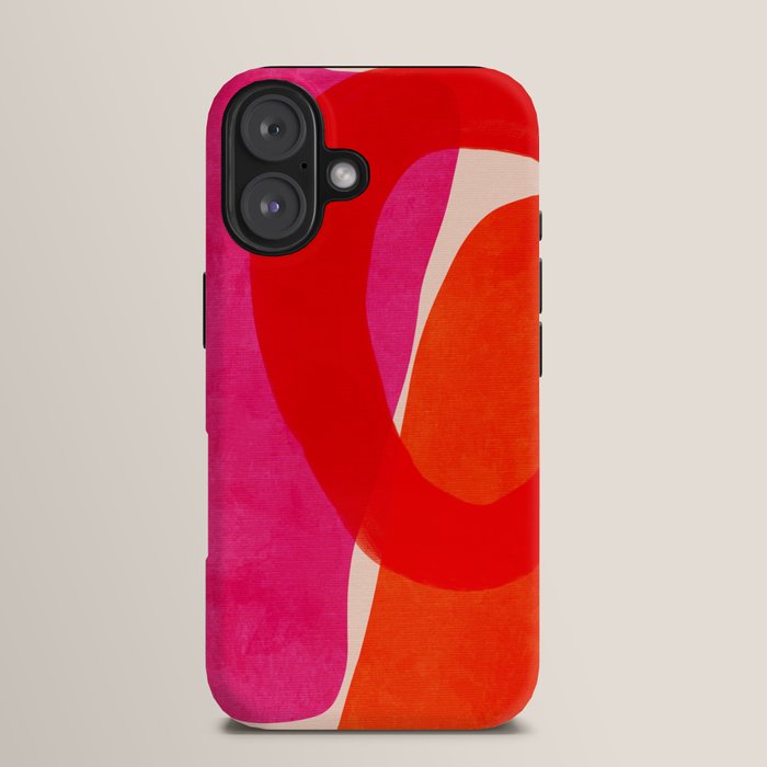 relations IV - pink shapes minimal painting iPhone Case Gallery Image 13