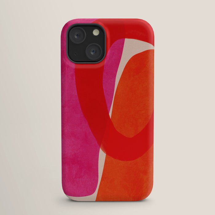 relations IV - pink shapes minimal painting iPhone Case Gallery Image 17