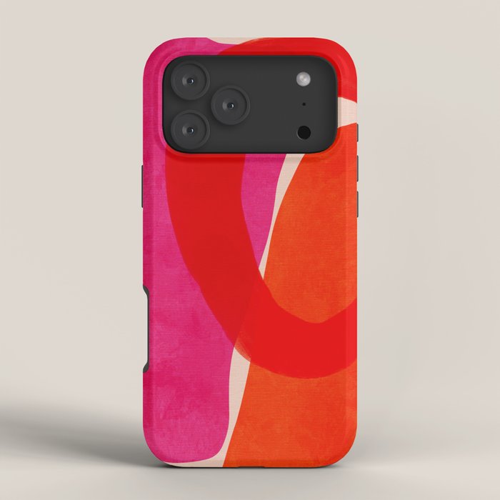 relations IV - pink shapes minimal painting iPhone Case Gallery Image 4