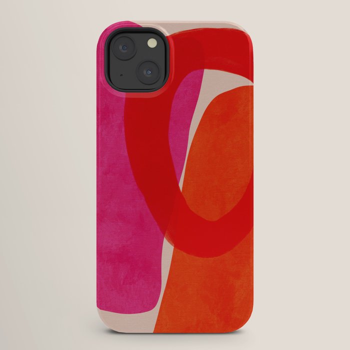 relations IV - pink shapes minimal painting iPhone Case Gallery Image 26
