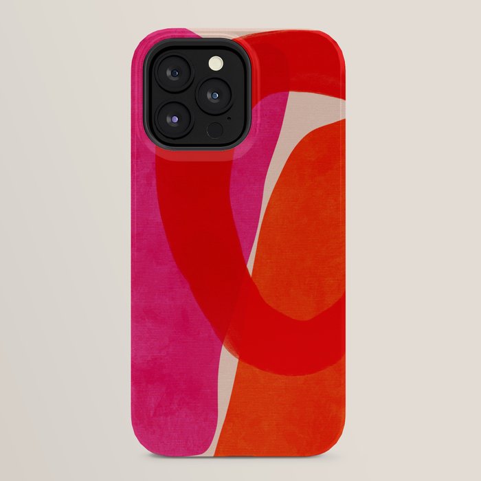 relations IV - pink shapes minimal painting iPhone Case Gallery Image 32
