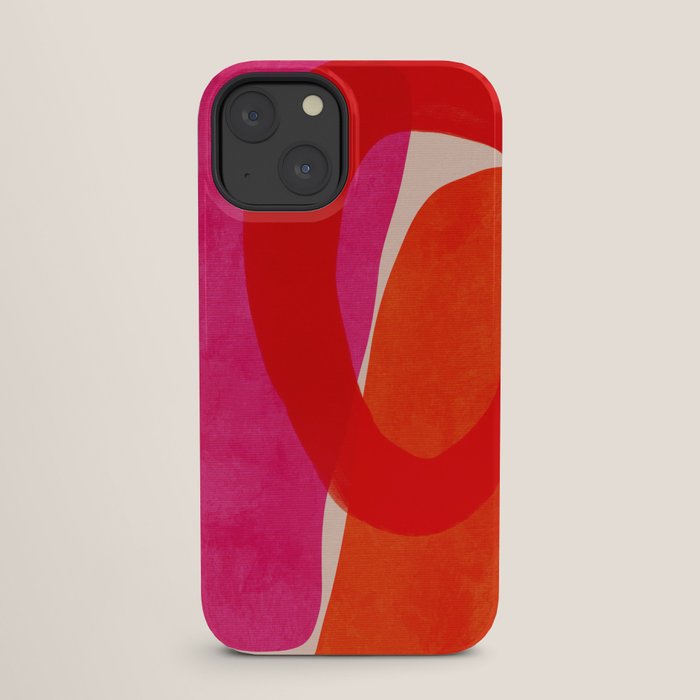 relations IV - pink shapes minimal painting iPhone Case Gallery Image 25