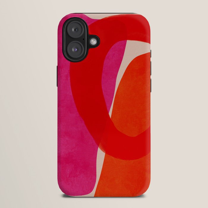 relations IV - pink shapes minimal painting iPhone Case Gallery Image 10