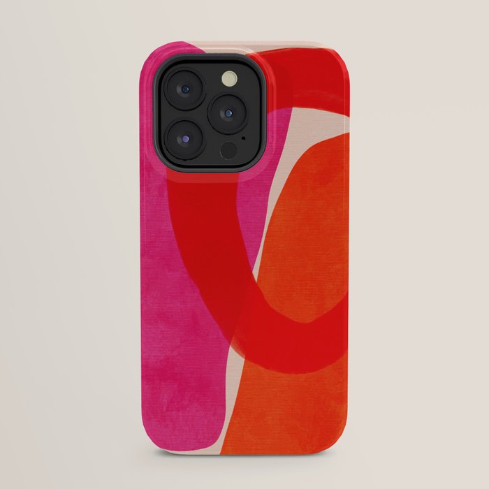 relations IV - pink shapes minimal painting iPhone Case Gallery Image 31