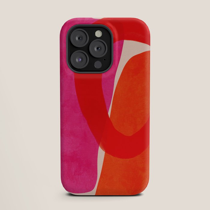 relations IV - pink shapes minimal painting iPhone Case Gallery Image 19