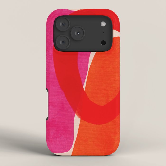 relations IV - pink shapes minimal painting iPhone Case Gallery Image 3