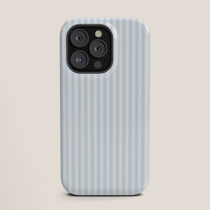Pastel Blue & White Ticker Stripe iPhone Case Gallery Image 19