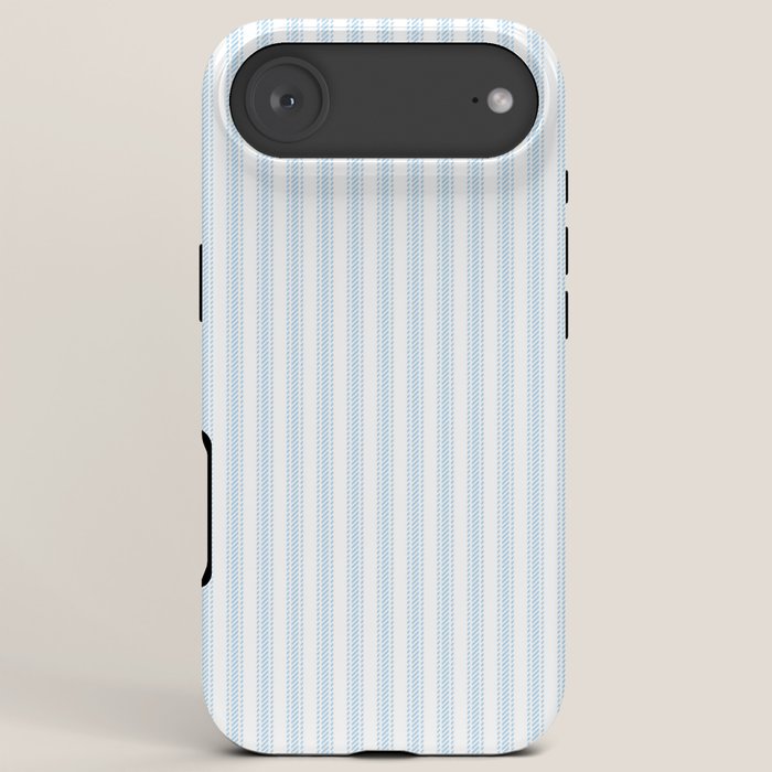 Pastel Blue & White Ticker Stripe iPhone Case Gallery Image 6