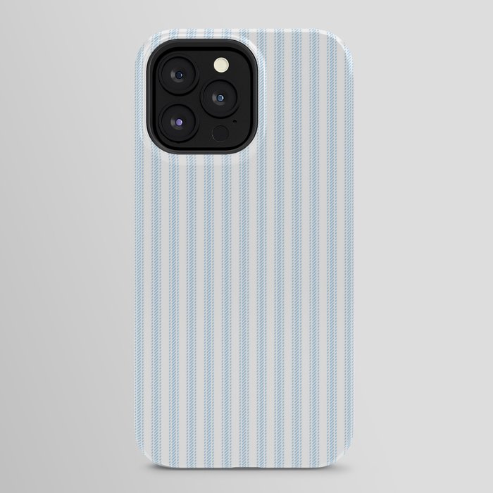 Pastel Blue & White Ticker Stripe iPhone Case Gallery Image 32