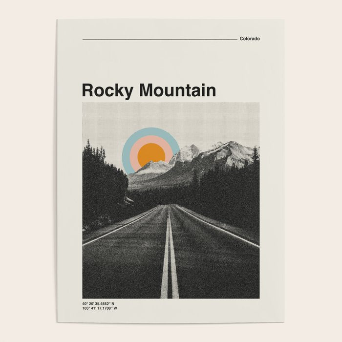 Rocky Mountain National Park Retro Print Poster Gallery Image 3