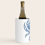 Coastal Crab in Watercolor, Navy Blue (Left Half in Set) Wine Chiller Gallery Image 1