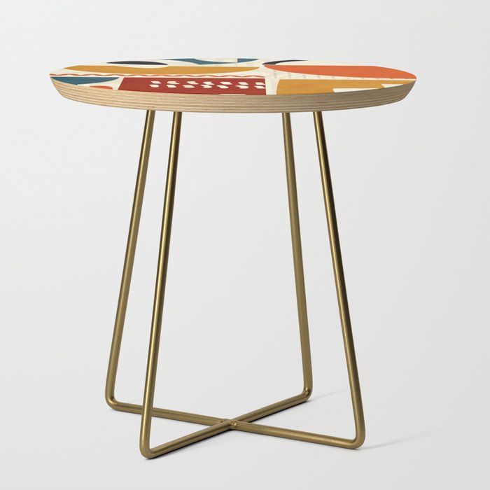 mid century shapes geometric abstract color 2 Side Table Gallery Image 1