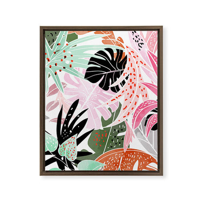 Veronica, Tropical Eclectic Bold Monstera Palm Illustration Nature Modern Colorful Jungle Framed Canvas Print Gallery Image 10