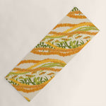 Diagonal Lei Pikake Orange Lokelani Pakalana Puakenikeni tileaf on beige Yoga Mat Gallery Image 1