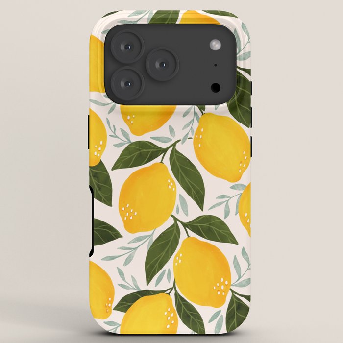 Mediterranean Summer Lemons Pattern iPhone Case Gallery Image 7