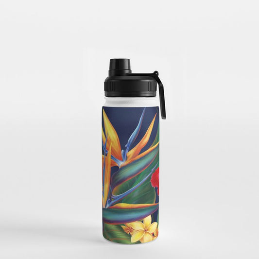Tropical Paradise Hawaiian Floral Illustration Water Bottle Gallery Image 2
