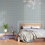 Blue organic watercolor nature art pattern Wallpaper Gallery Image 1