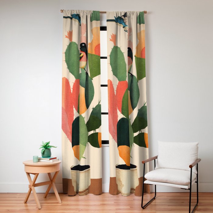 Cactus & Birds 1 Window Curtain Gallery Image 8