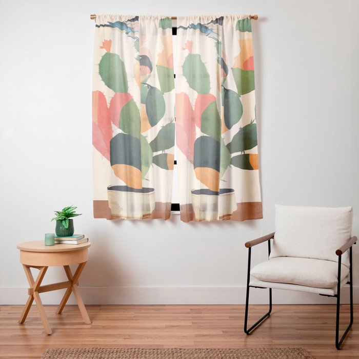 Cactus & Birds 1 Window Curtain Gallery Image 15