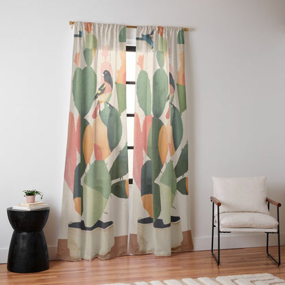 Cactus & Birds 1 Window Curtain Gallery Image 14