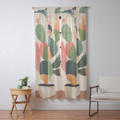 Cactus & Birds 1 Window Curtain Gallery Image 9