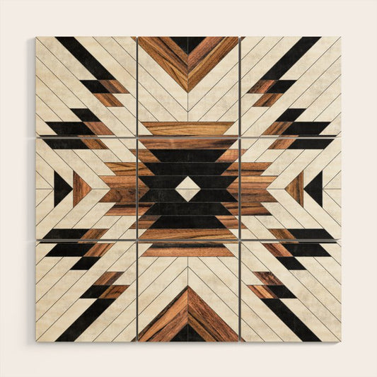 Urban Tribal Pattern No.5 - Aztec - Concrete and Wood Wood Wall Art Gallery Image 2