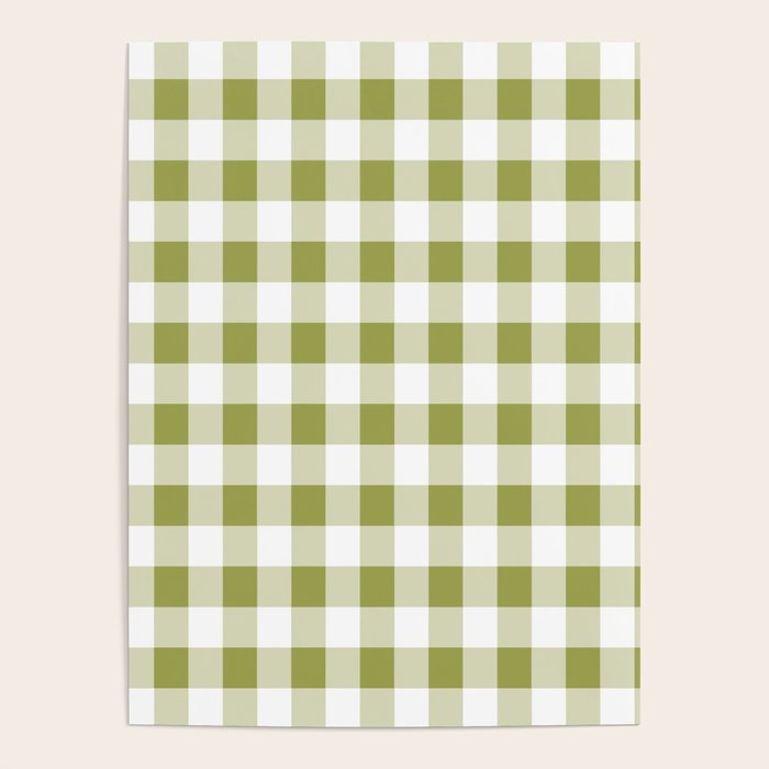 Gingham Large Green White Poster Gallery Image 2