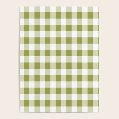 Gingham Large Green White Poster Gallery Image 2
