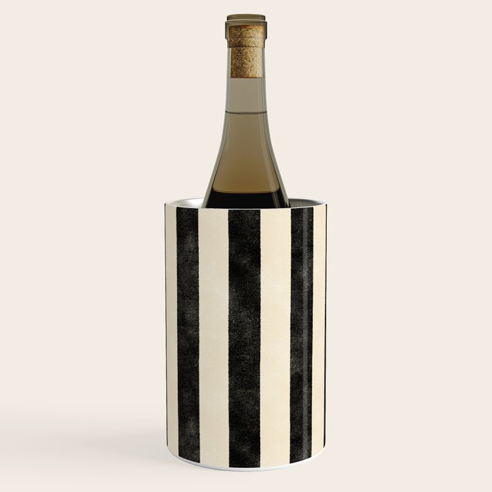 Cabana Stripe - black & cream Wine Chiller Gallery Image 1