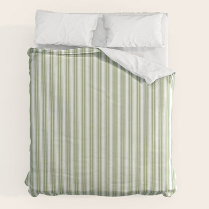 Vintage Cabana Stripe Pastel Sage Mint Green Retro Boho Coastal Beach Vibe Duvet Cover Gallery Image 7