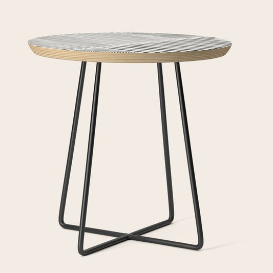 Black and White Stripes, Abstract Side Table Gallery Image 2