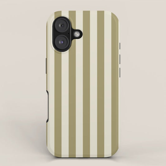 Olive Green Stripes iPhone Case Gallery Image 1