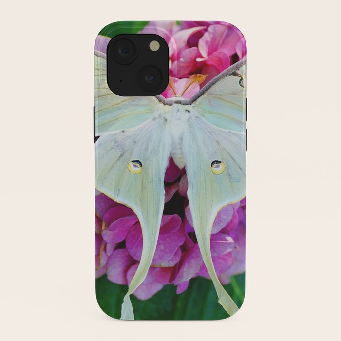 Luna Moth On Pink Hydrangea Nature Art iPhone Case Gallery Image 38
