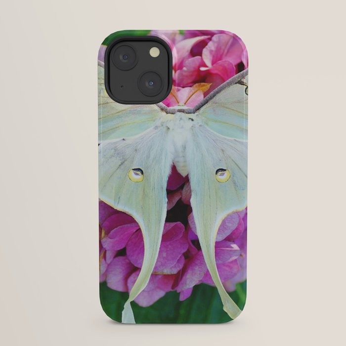 Luna Moth On Pink Hydrangea Nature Art iPhone Case Gallery Image 29
