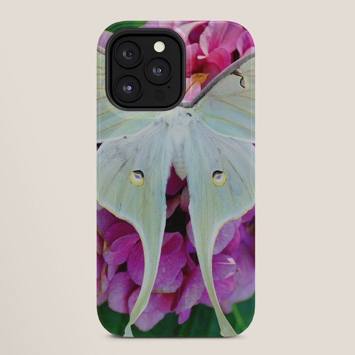 Luna Moth On Pink Hydrangea Nature Art iPhone Case Gallery Image 28