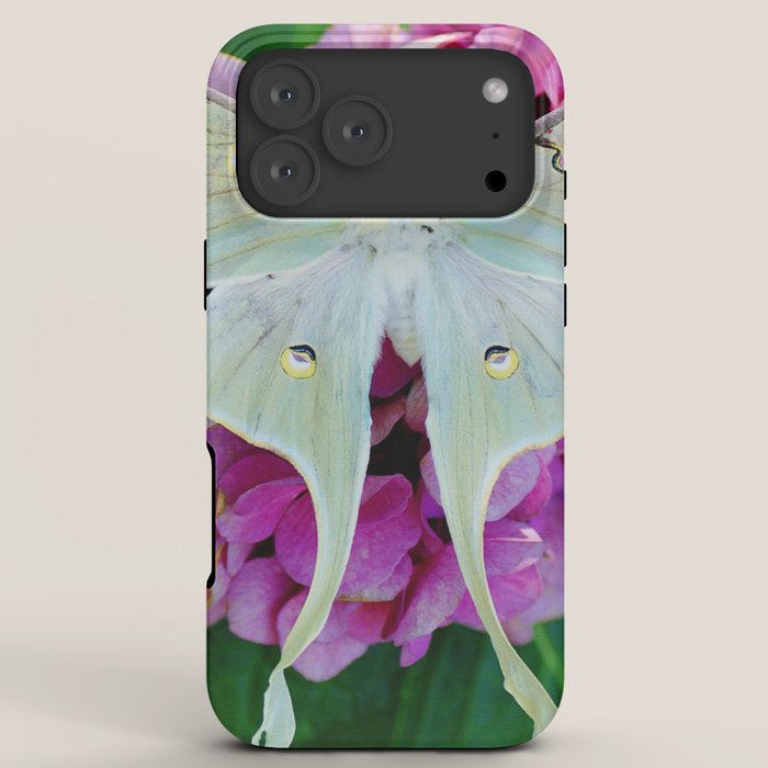 Luna Moth On Pink Hydrangea Nature Art iPhone Case Gallery Image 8