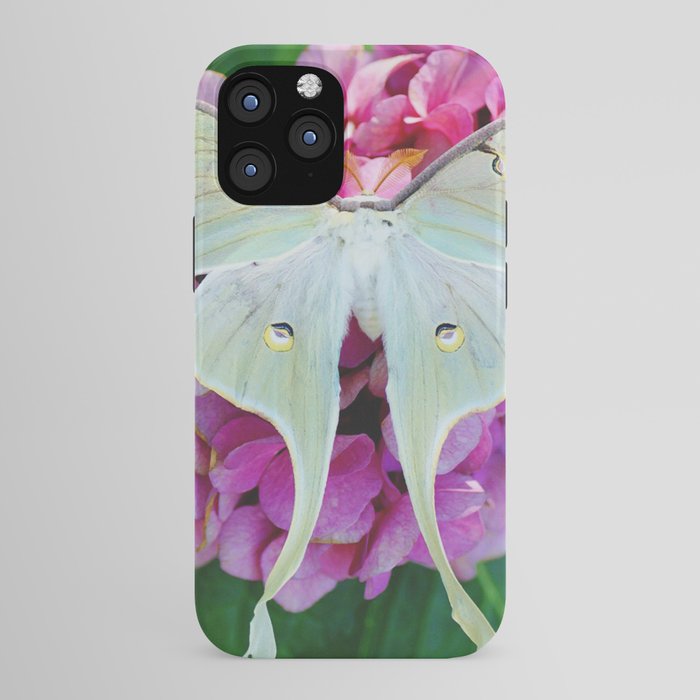 Luna Moth On Pink Hydrangea Nature Art iPhone Case Gallery Image 43