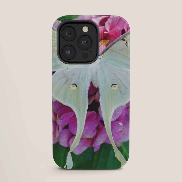 Luna Moth On Pink Hydrangea Nature Art iPhone Case Gallery Image 27