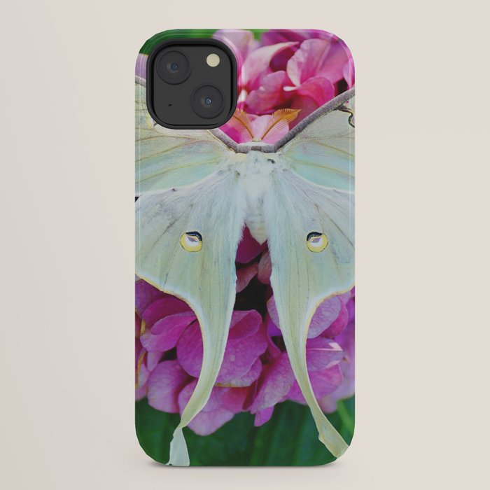 Luna Moth On Pink Hydrangea Nature Art iPhone Case Gallery Image 30