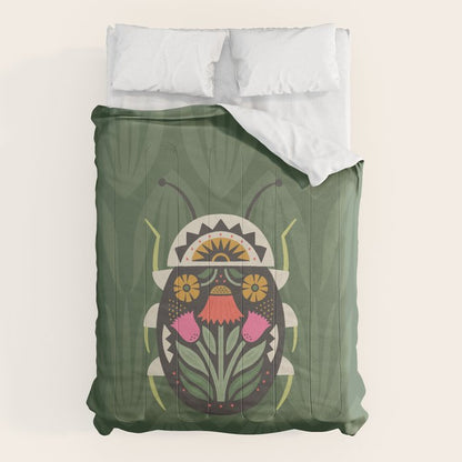 Folk Art Beetle Comforter Gallery Image 1