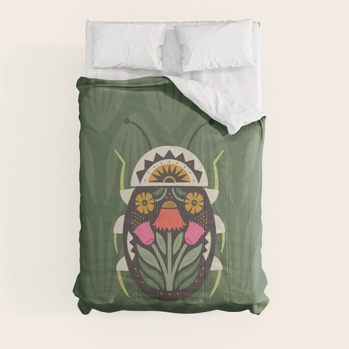 Folk Art Beetle Comforter Gallery Image 3