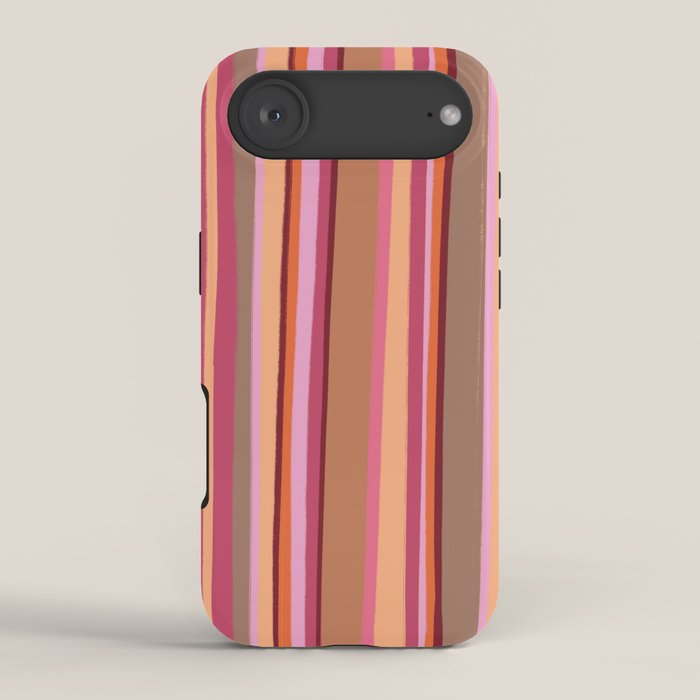 Sunday Morning Stripes Inspired by PANTONE 17 1230 Mocha Mousse iPhone Case Gallery Image 2