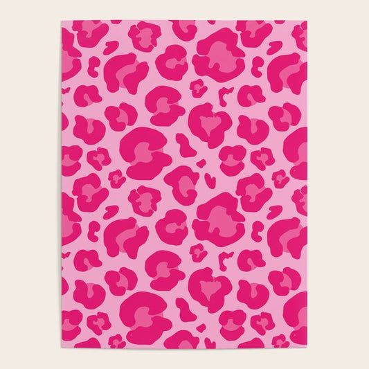 Pink Leopard Print Pattern Wallpaper - Preppy Aesthetic Poster Gallery Image 2